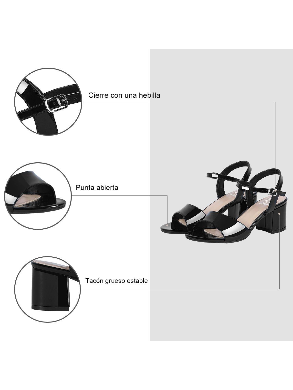 Sandalia Casual Taco Negra Mujer Weide GH64-7