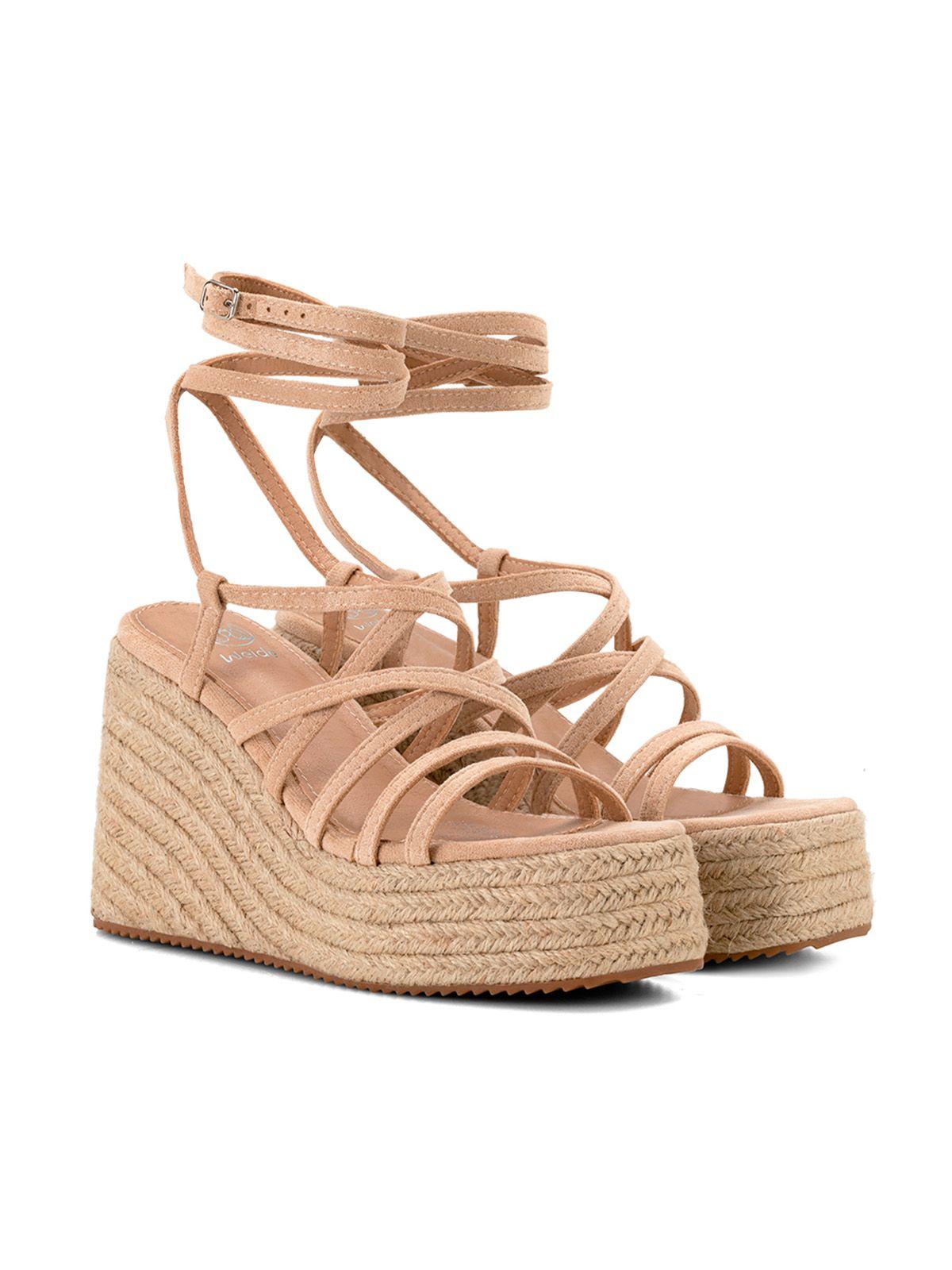 Sandalia Plataforma Beige Casual QIU322 Weide-2