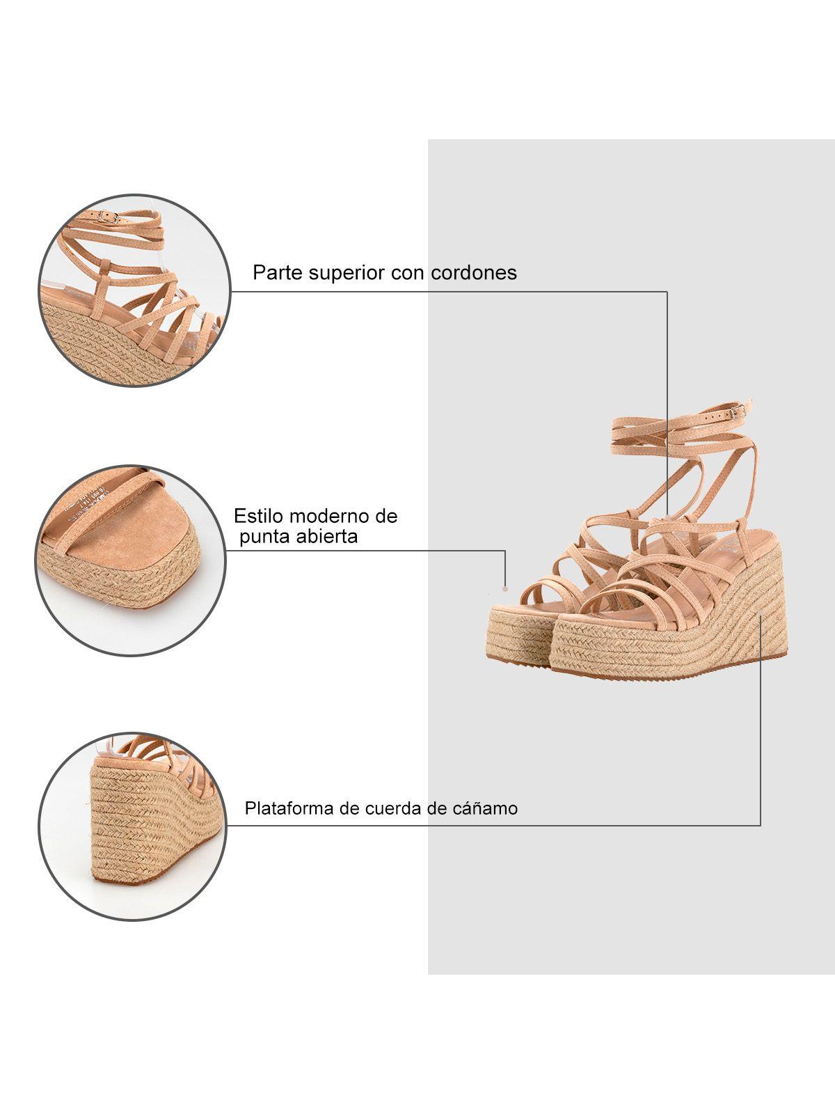 Sandalia Plataforma Beige Casual QIU322 Weide-5