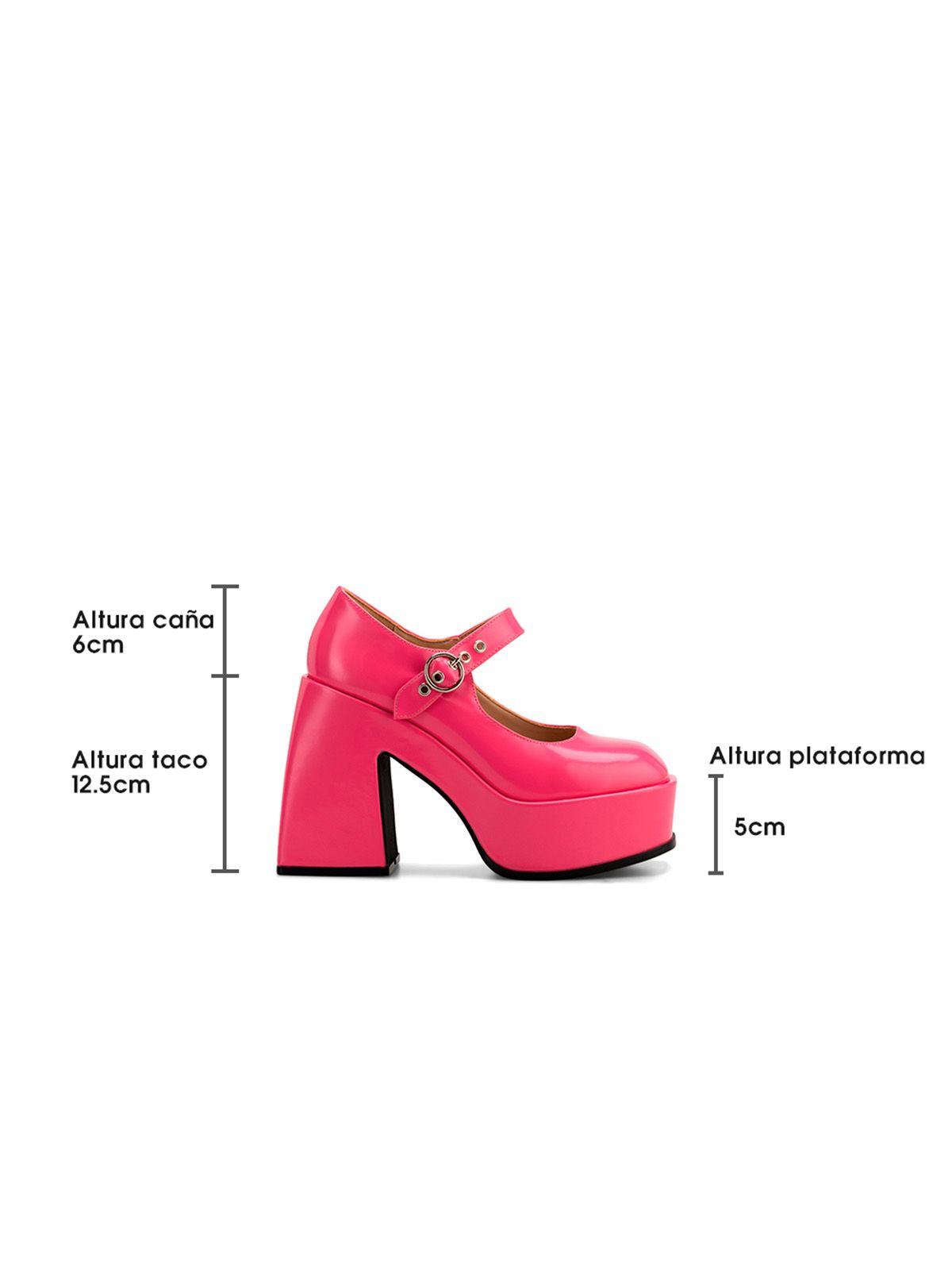 Zapato Taco Alto  Rosado Casual YL52 Weide-4