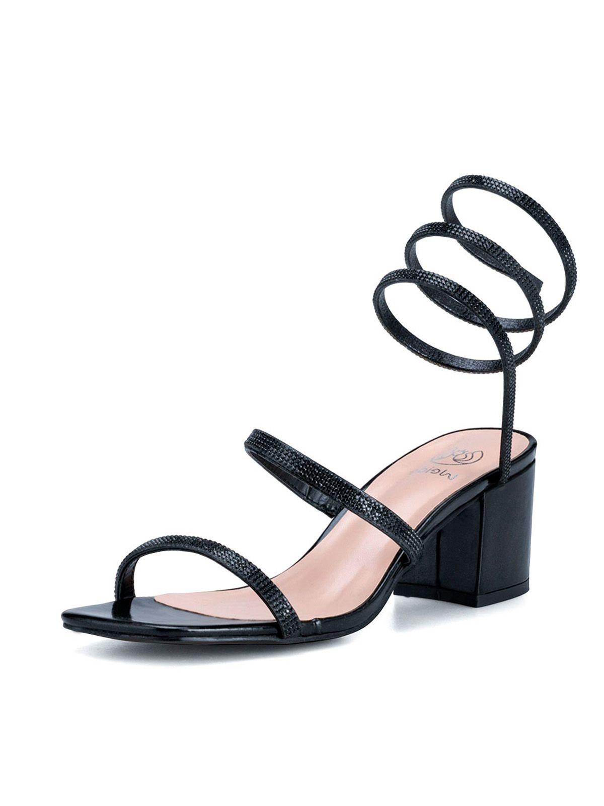 Sandalia Taco Negro Fiesta QIU298 Weide-0