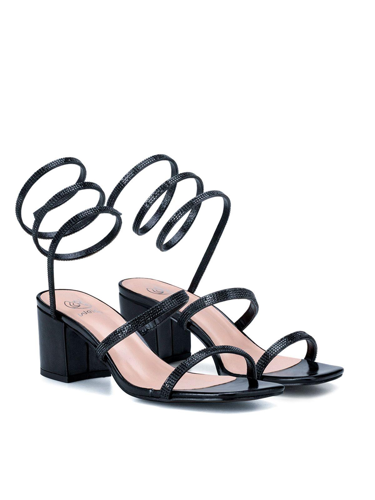 Sandalia Taco Negro Fiesta QIU298 Weide-2