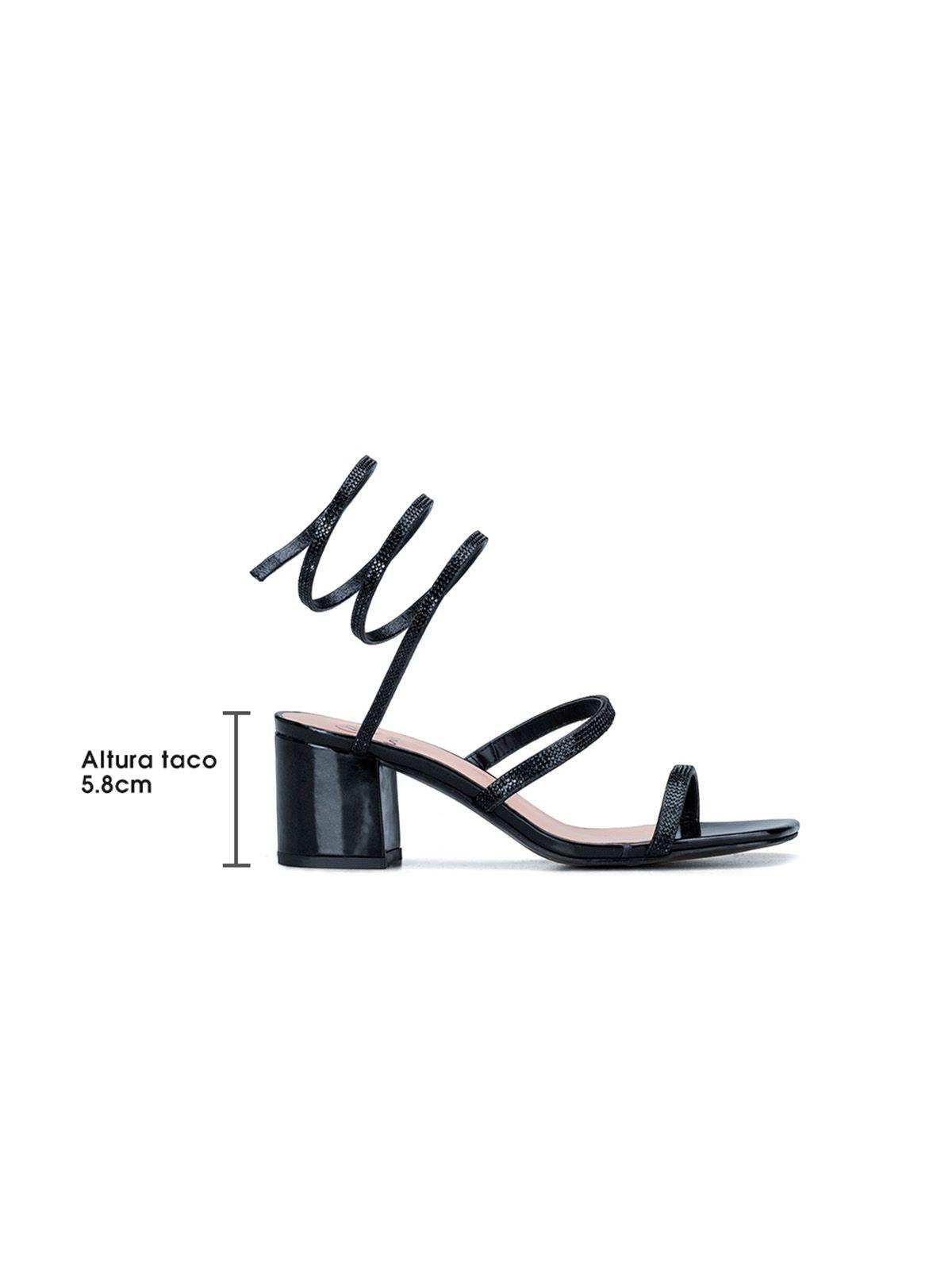 Sandalia Taco Negro Fiesta QIU298 Weide-4