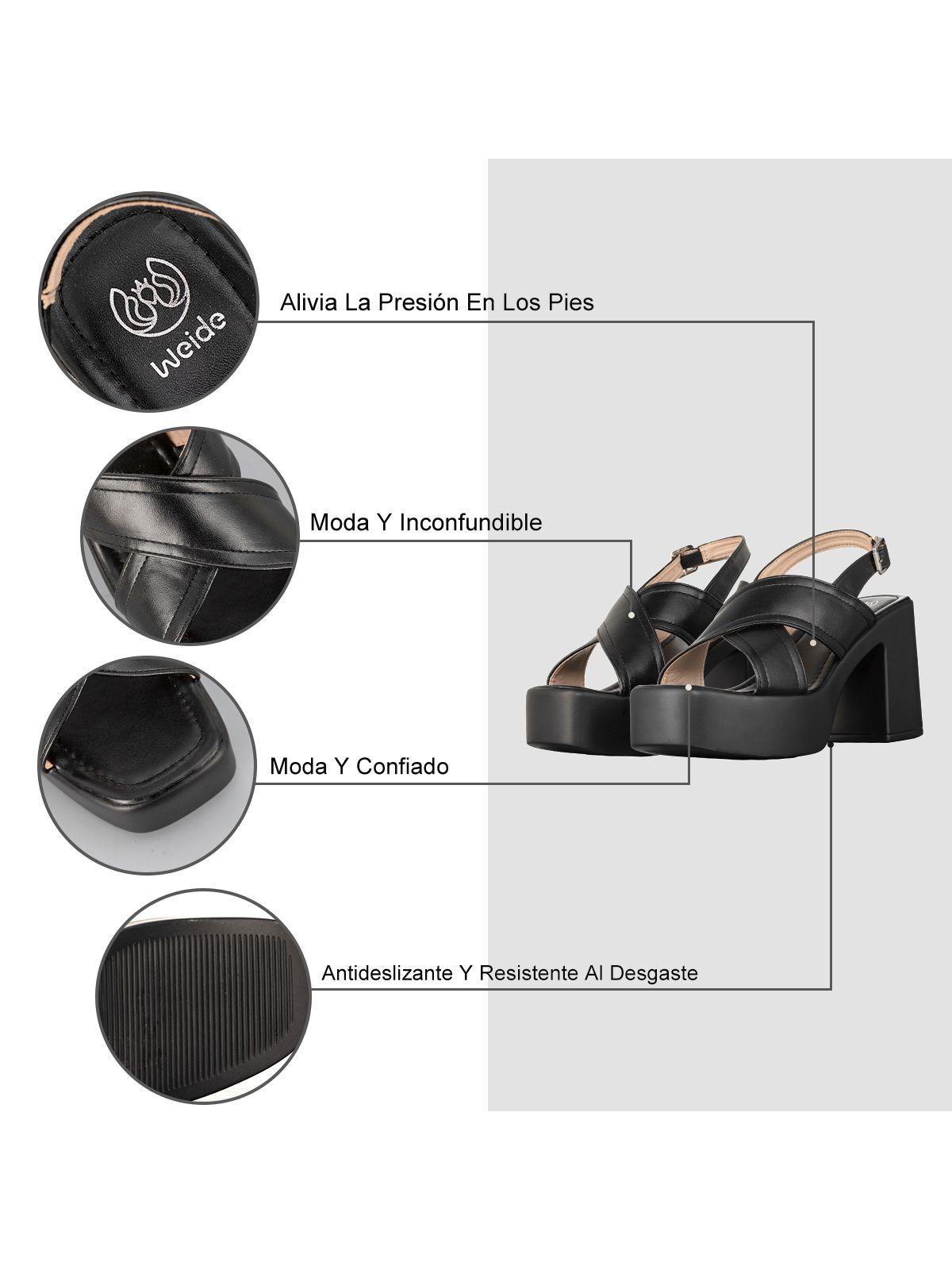 Sandalia Taco Casual Mujer Moda Punta Cuadrada Weide YOU230-5