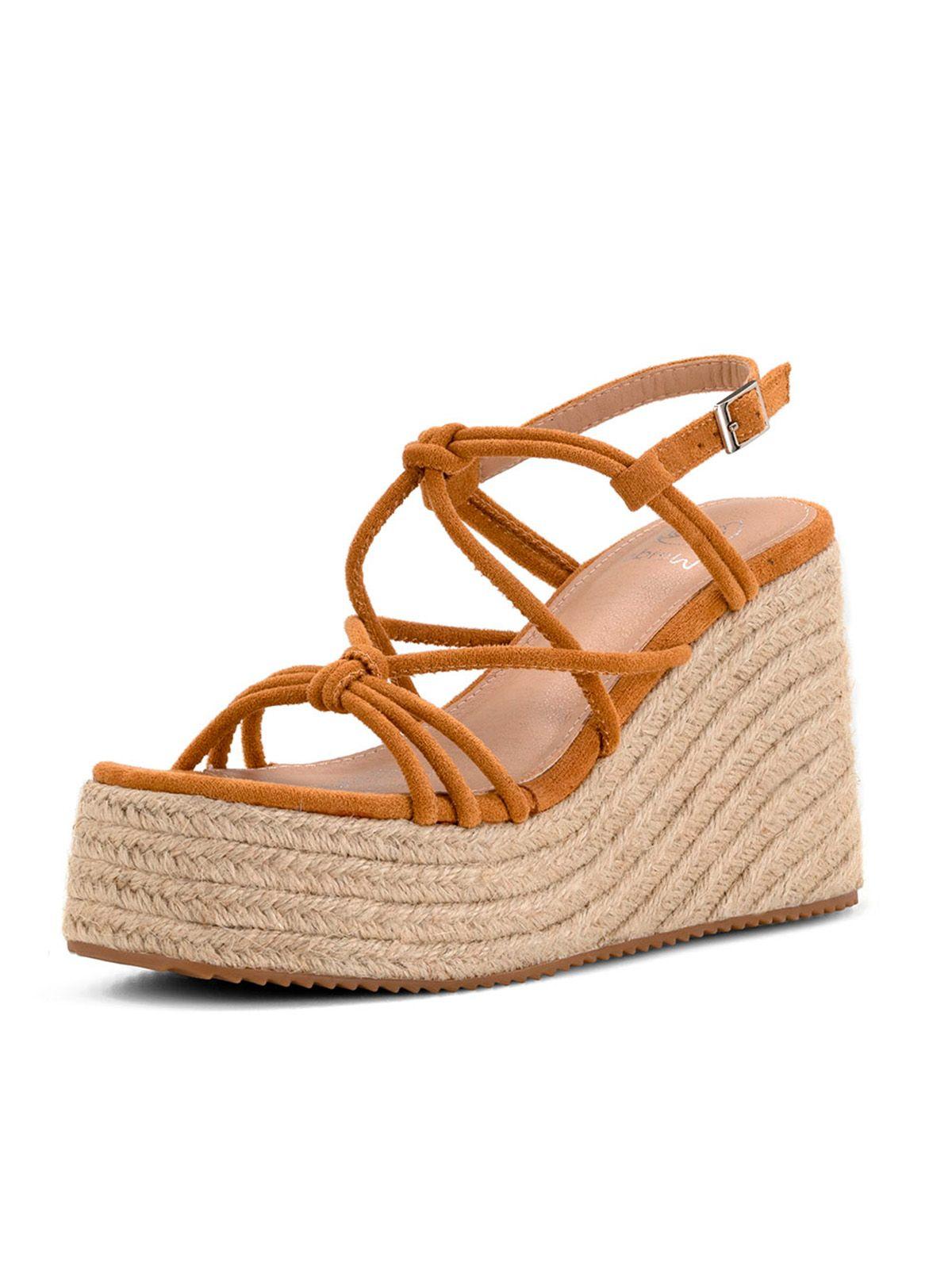Sandalia Plataforma Camel Casual QIU321 Weide-0