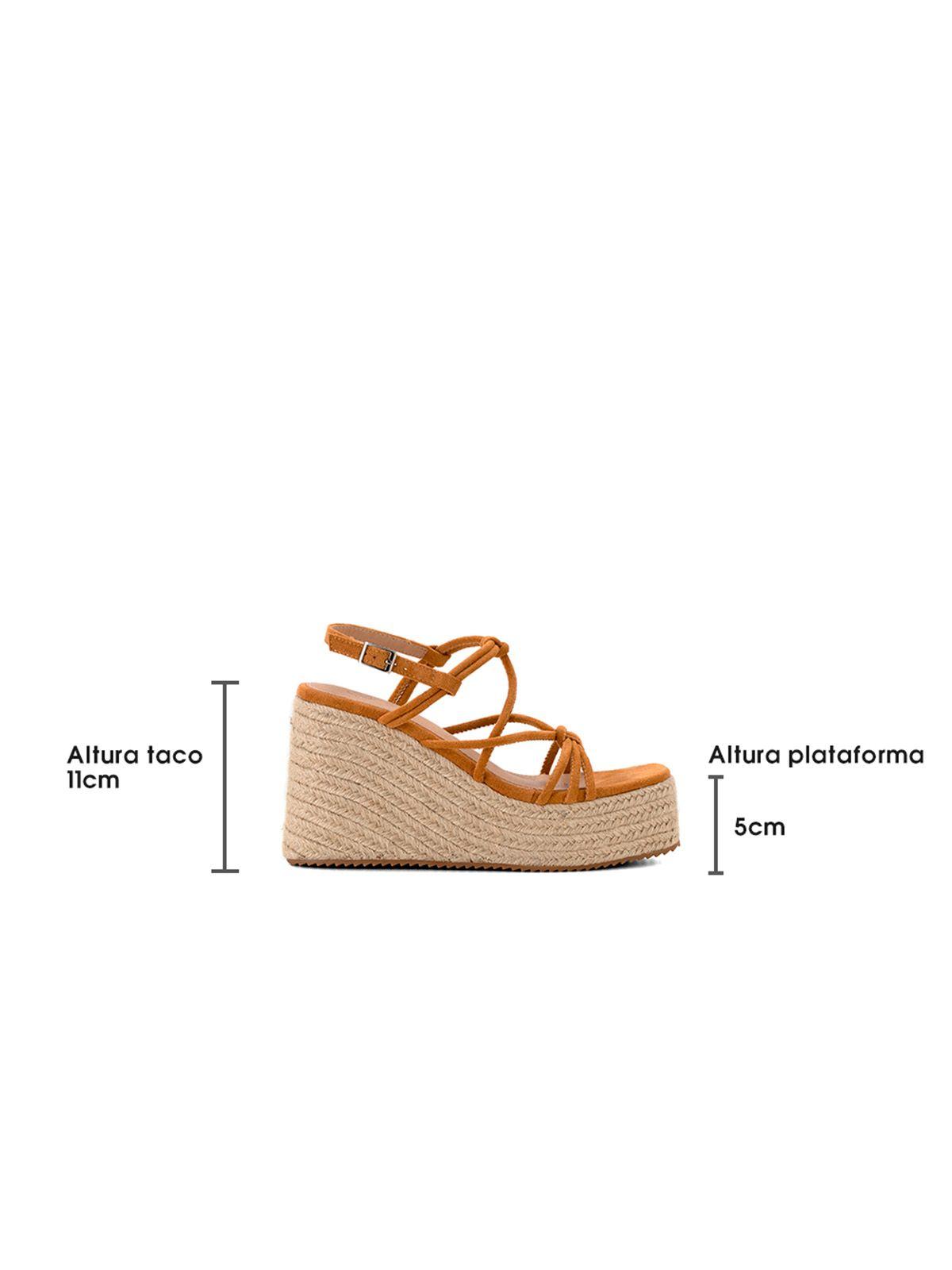 Sandalia Plataforma Camel Casual QIU321 Weide-4