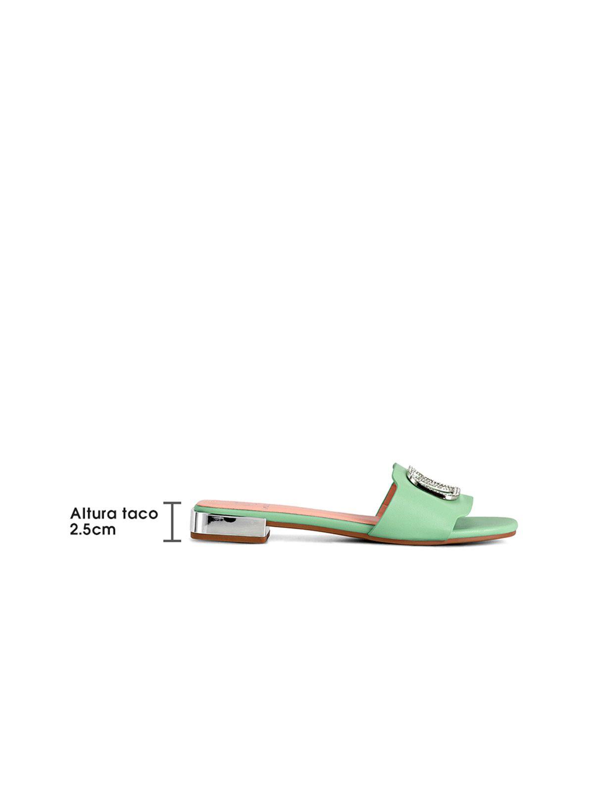 Sandalia Taco Verde Casual QIU305 Weide-4