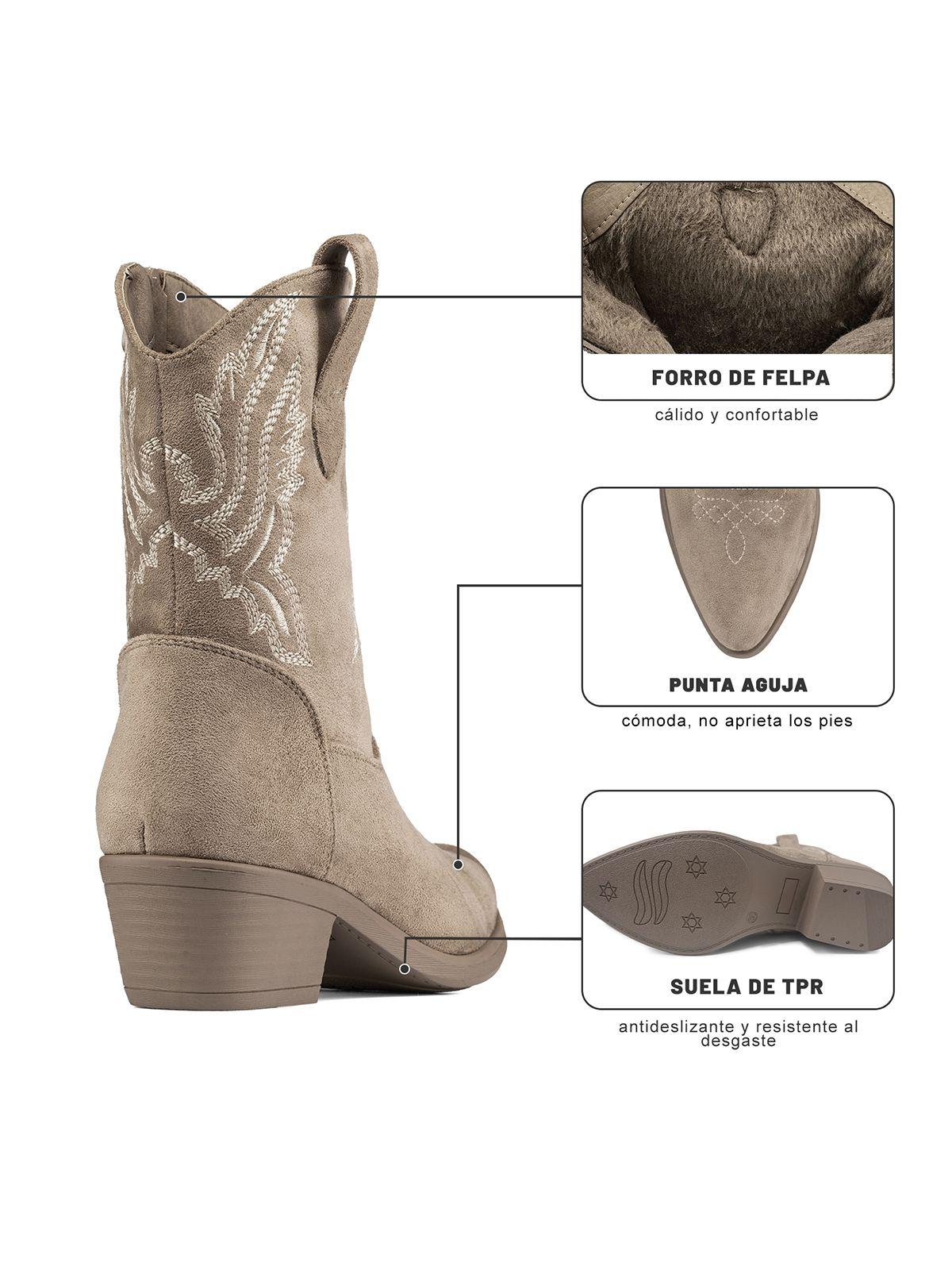Bota Taco Mujer Estilo Vaquero Weide CZY650-9
