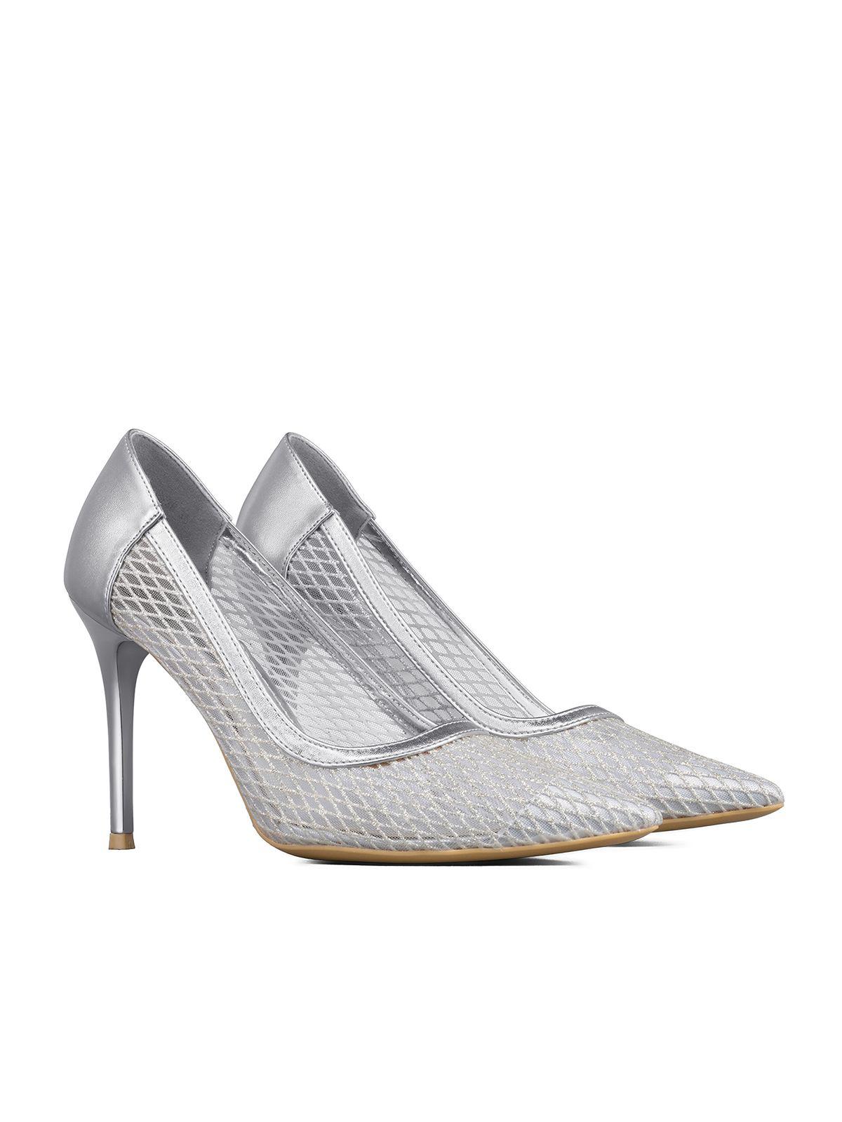 Zapato Taco Alto Elegante Malla Moda Mujer Weide GHE36-5