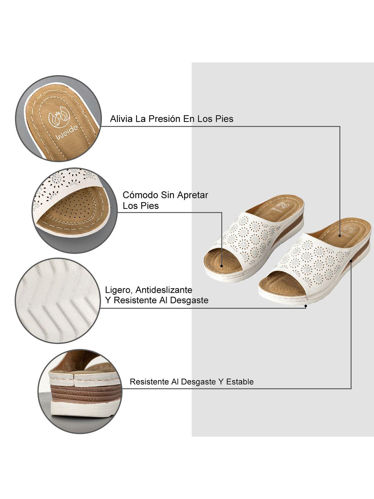 Sandalias Chalas Casual Confort Mujer Taco Cuña Weide QIU365-7