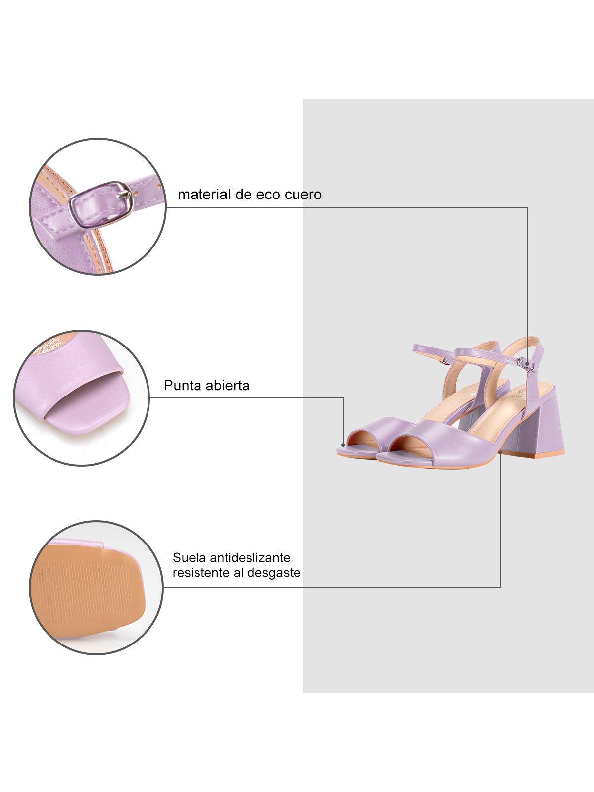 Sandalia Taco Morado Fiesta QIU311 Weide-5