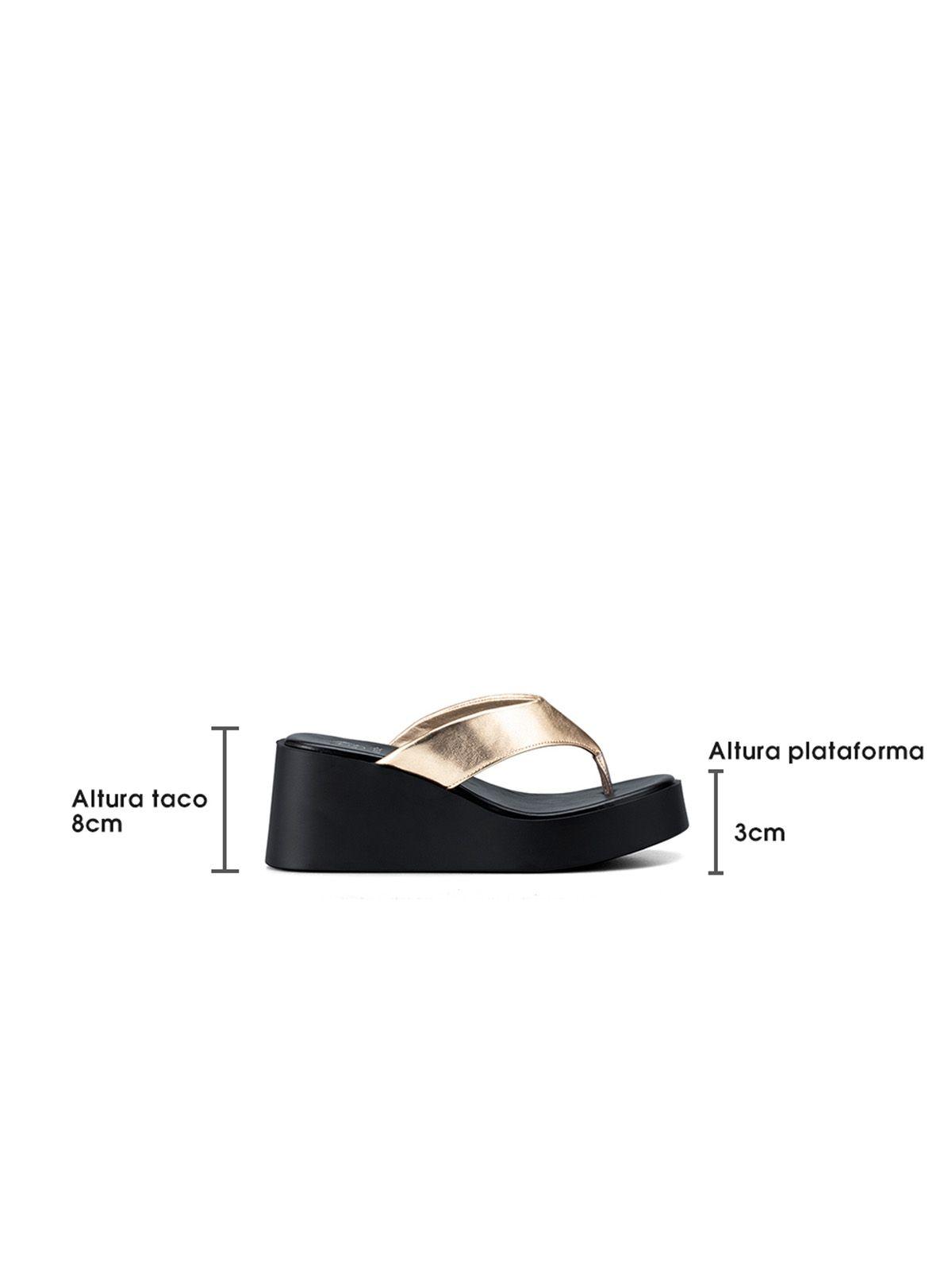 Sandalia Plataforma Dorado Casual QIU329 Weide-4