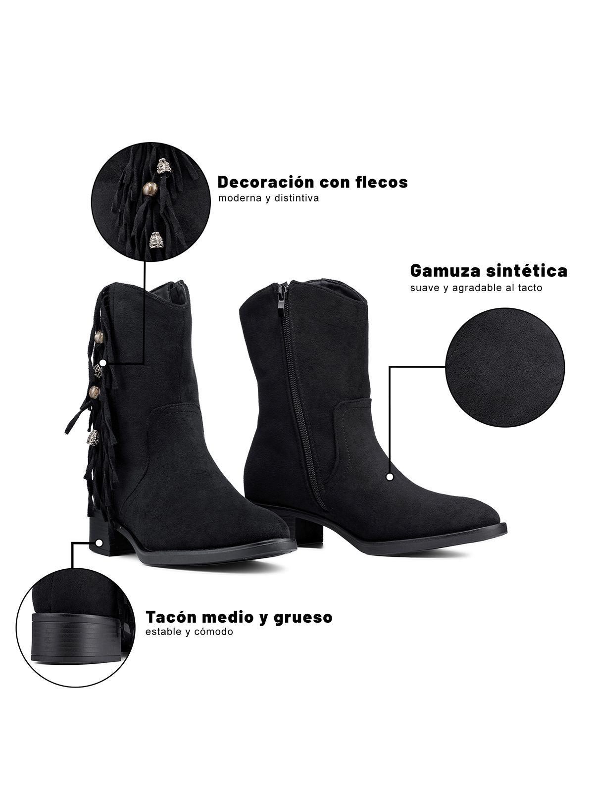 Botín Taco Mujer Casual PU Textil Weide DH91-7