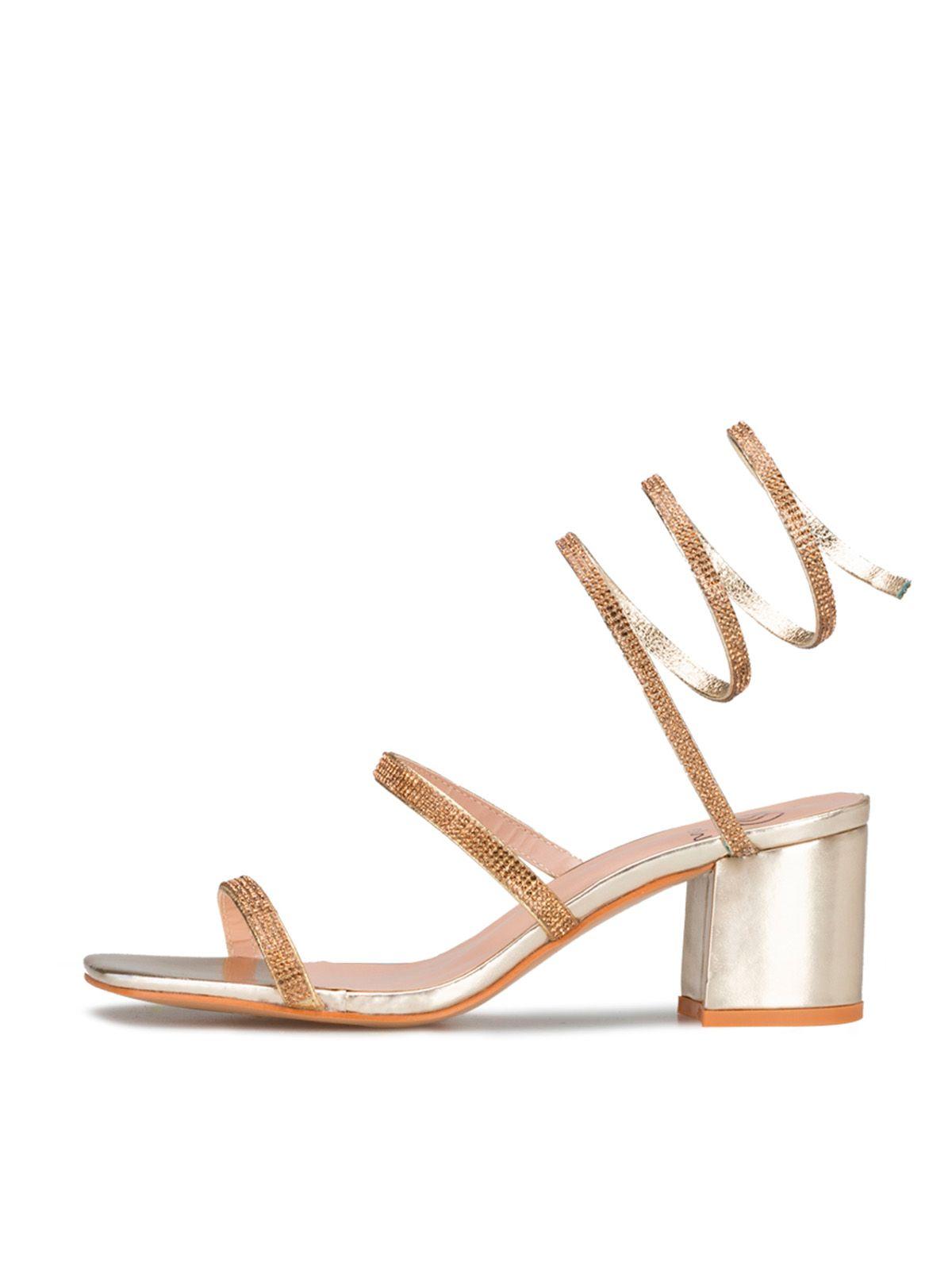 Sandalia Taco Dorado Fiesta QIU298 Weide-1