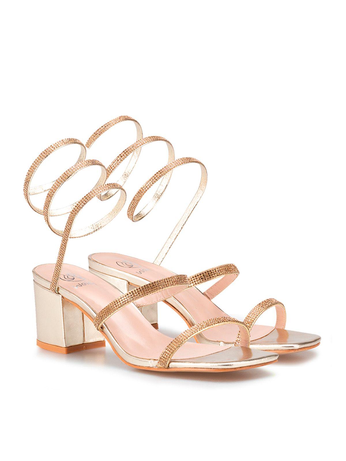 Sandalia Taco Dorado Fiesta QIU298 Weide-2