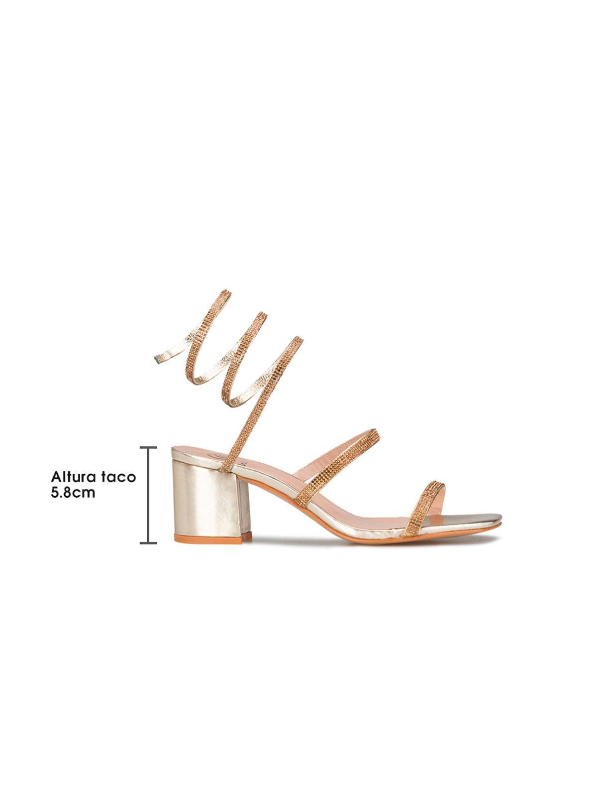 Sandalia Taco Dorado Fiesta QIU298 Weide-4