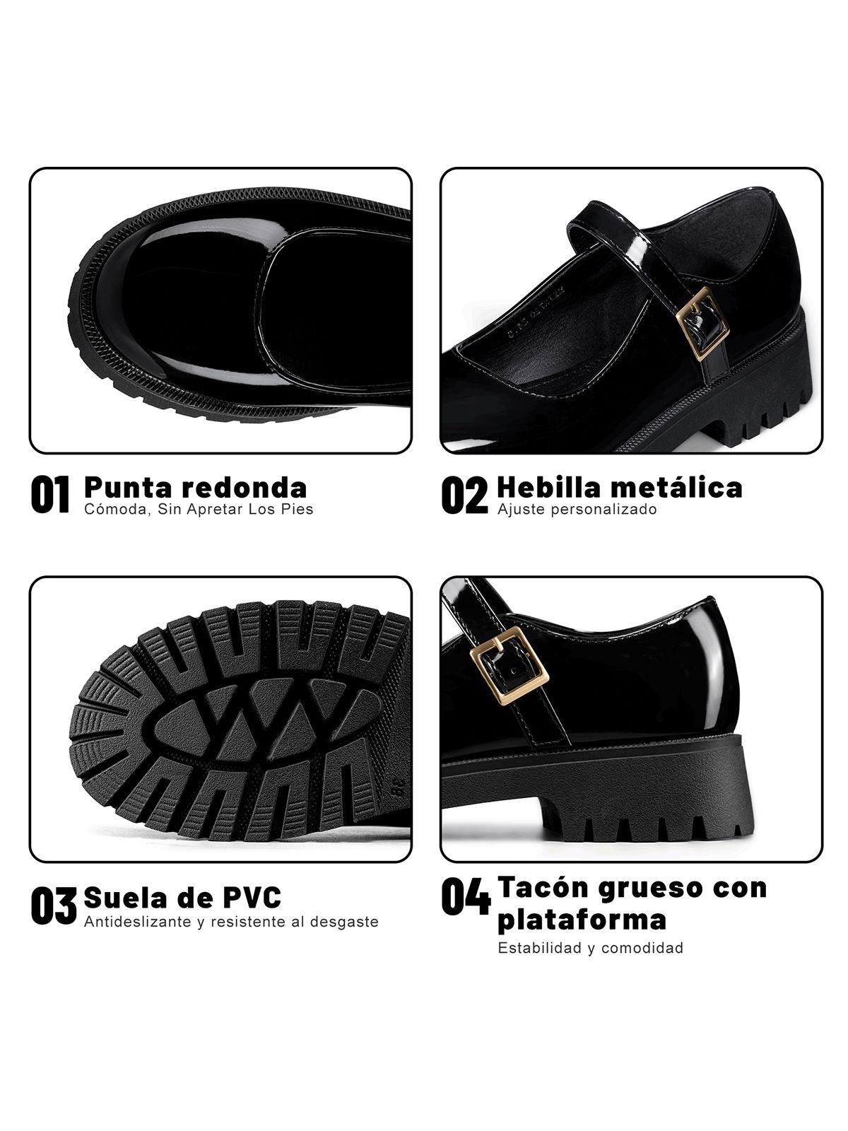 Zapato Mary Jane Plataforma Escolar Mujer Weide JN720-7
