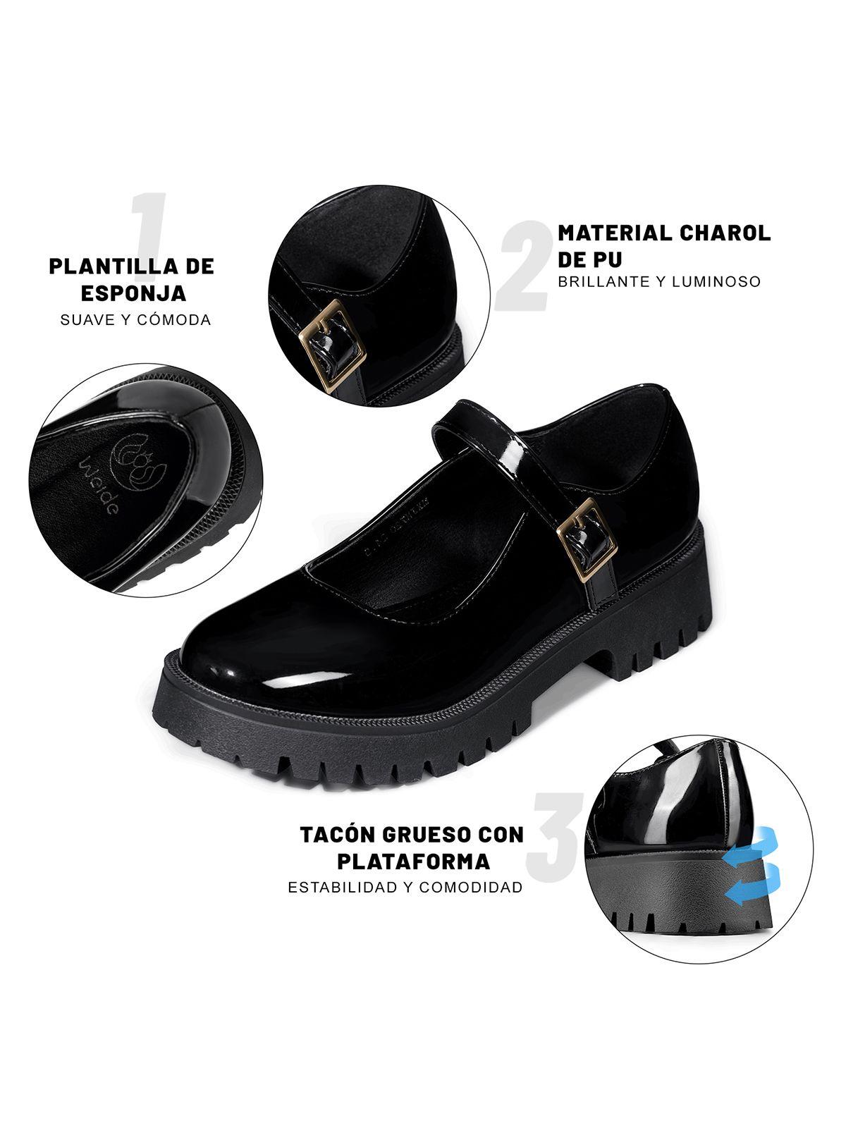 Zapato Mary Jane Plataforma Escolar Mujer Weide JN720-6