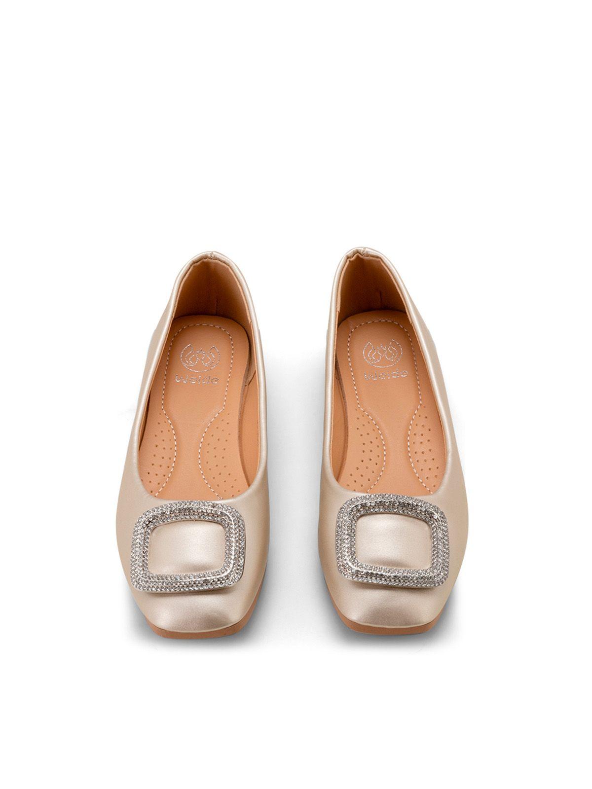 Zapato Taco Dorado Casual QIU301 Weide-2