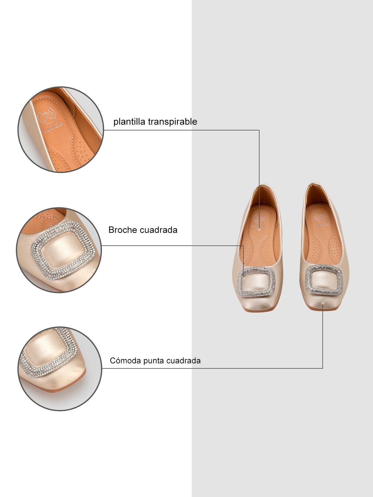 Zapato Taco Dorado Casual QIU301 Weide-5