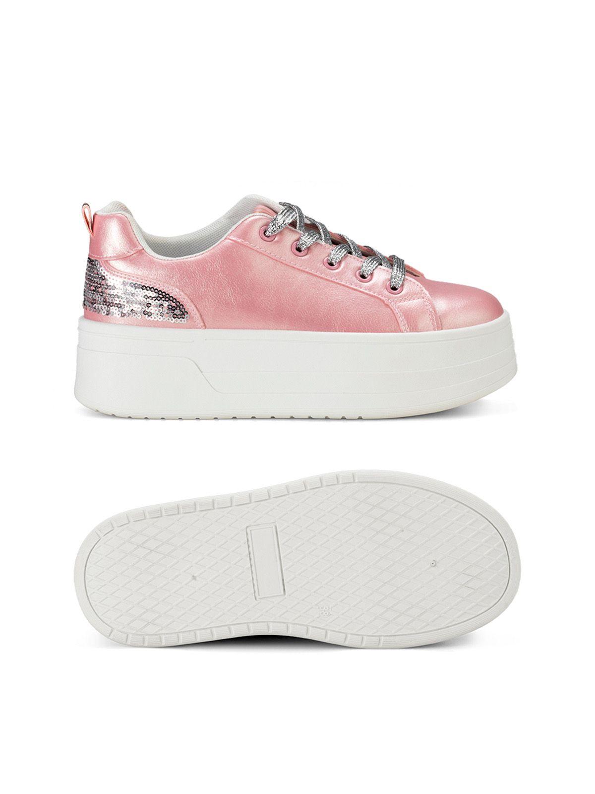 Zapatilla Plataforma Rosado Casual LT107 Weide-2