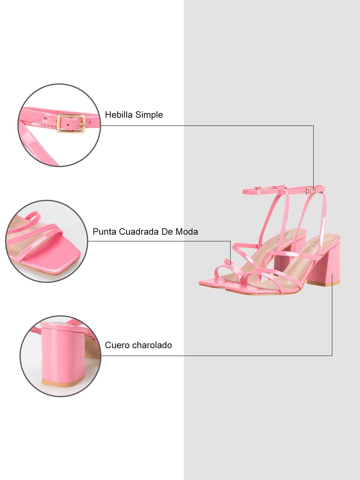 Sandalia Taco Rosado Fiesta QIU299 Weide-5