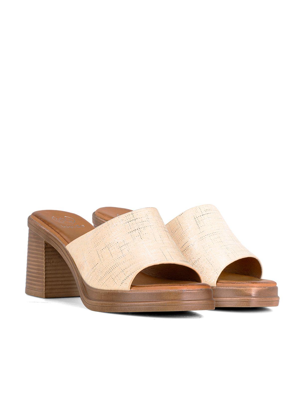 Sandalia Taco Beige Casual JN30 Weide-2