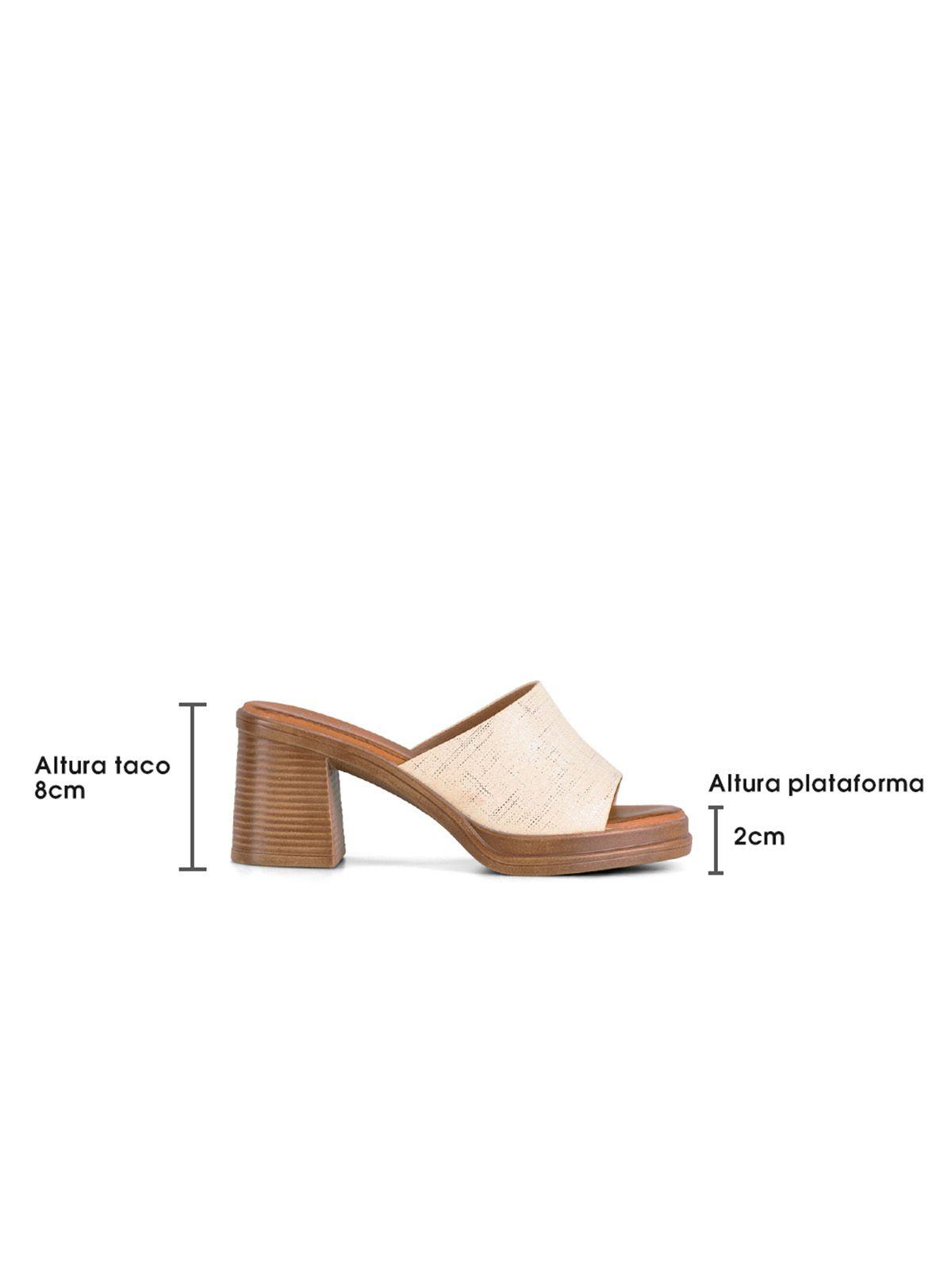 Sandalia Taco Beige Casual JN30 Weide-5