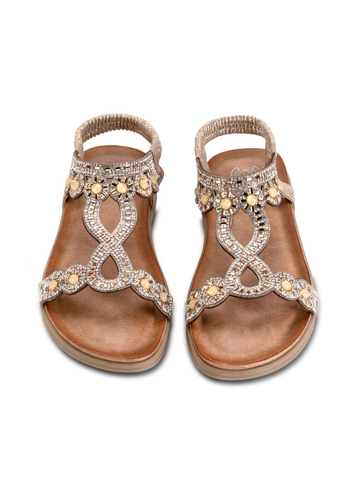 Sandalia Plana Dorado Casual JS53 Weide-2