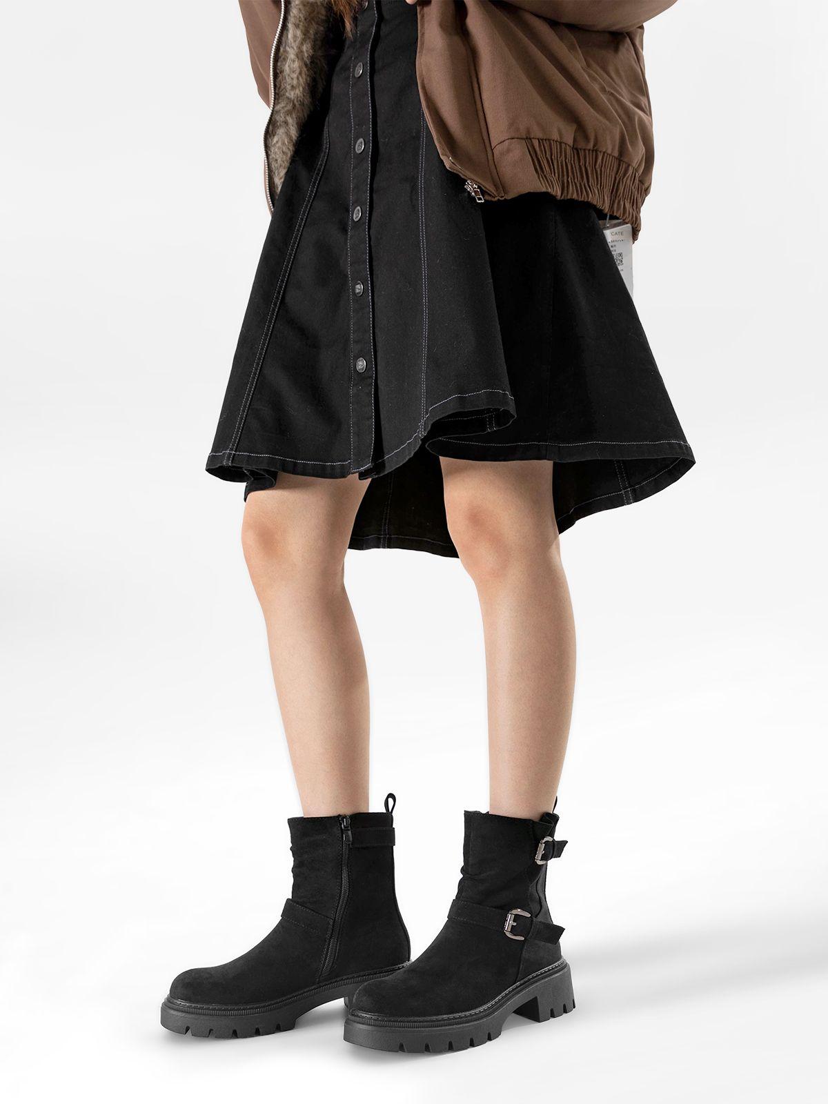 Botín Taco Mujer Casual PU Textil Weide CZY652-1