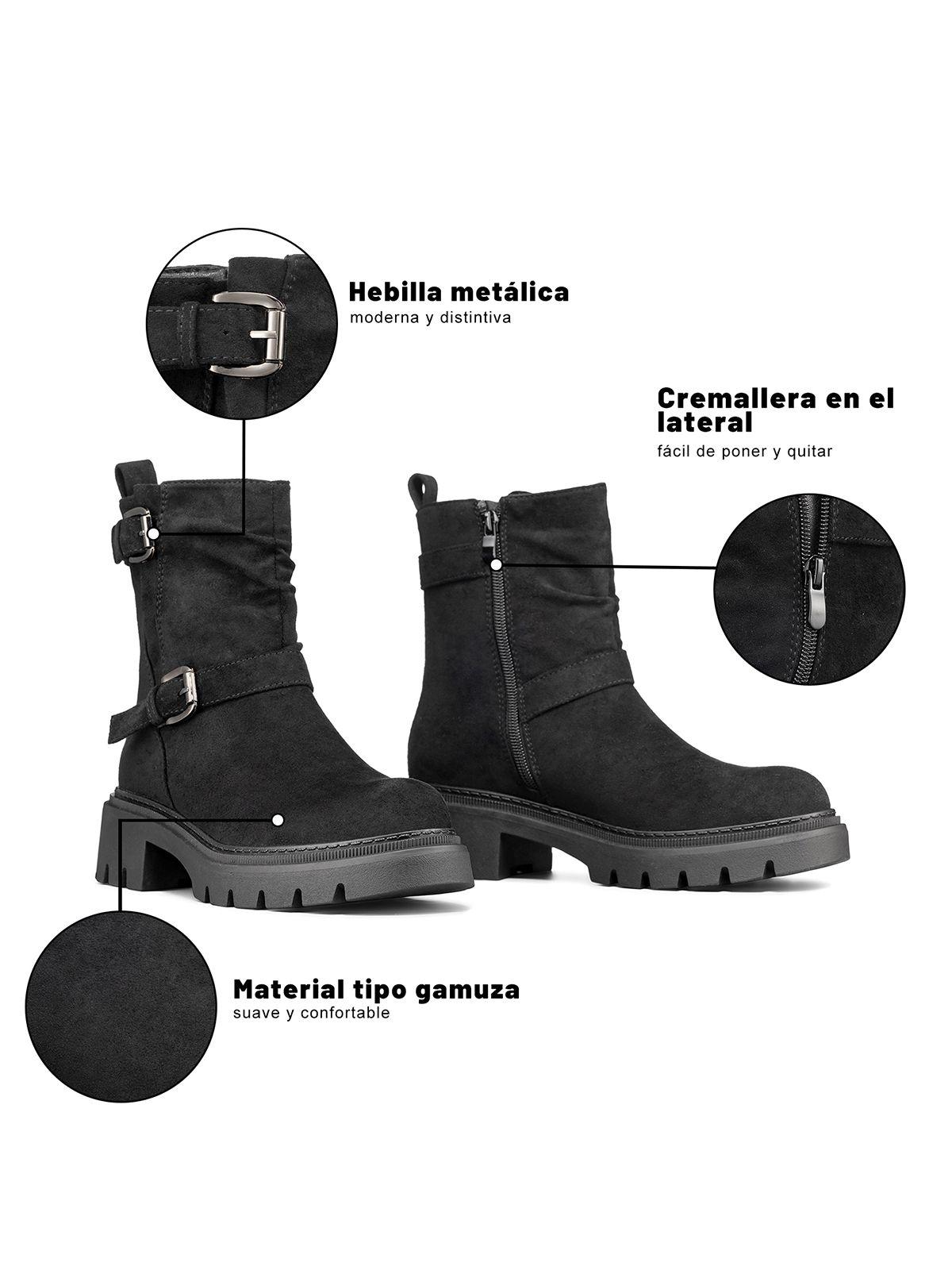 Botín Taco Mujer Casual PU Textil Weide CZY652-8