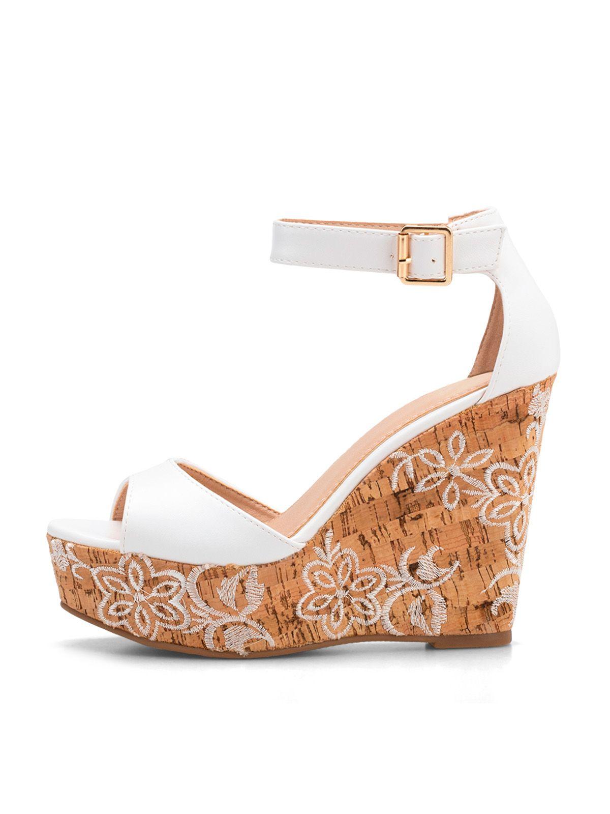 Sandalias Taco  Blanco Fiesta YL60 Weide-1