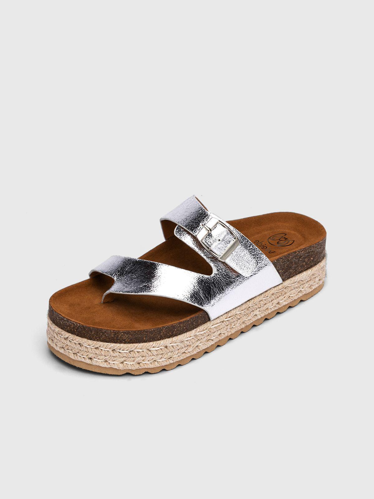 Sandalia Mujer Elena Plateado Weide-0