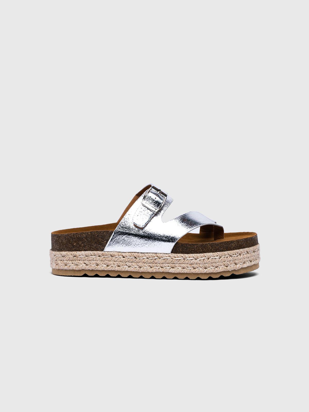 Sandalia Mujer Elena Plateado Weide-2
