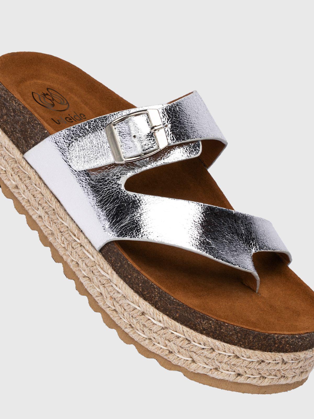 Sandalia Mujer Elena Plateado Weide-4