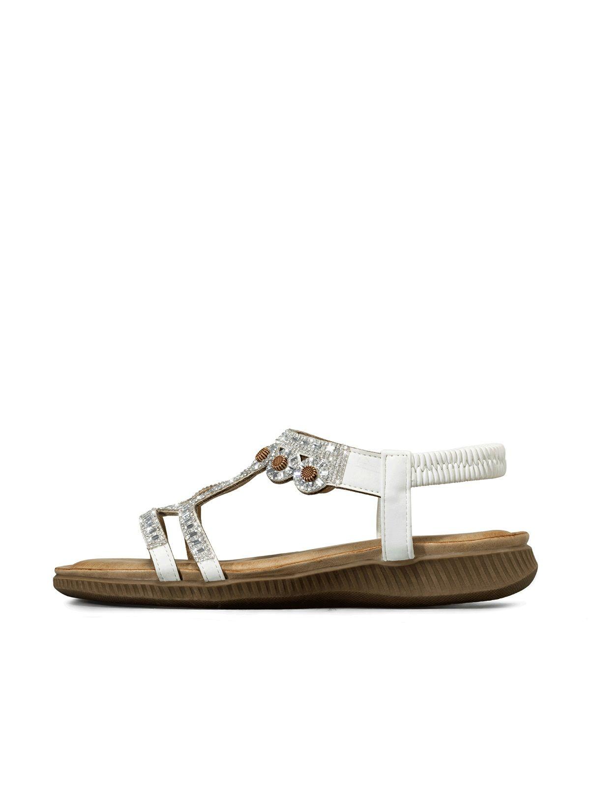 Sandalia Plana Comfort Pedrería Mujer  Weide Js77-1