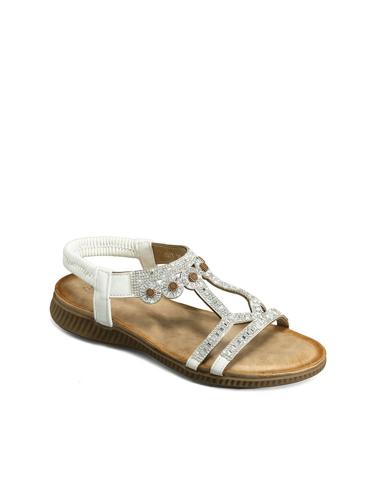 Sandalia Plana Comfort Pedrería Mujer  Weide Js77-3