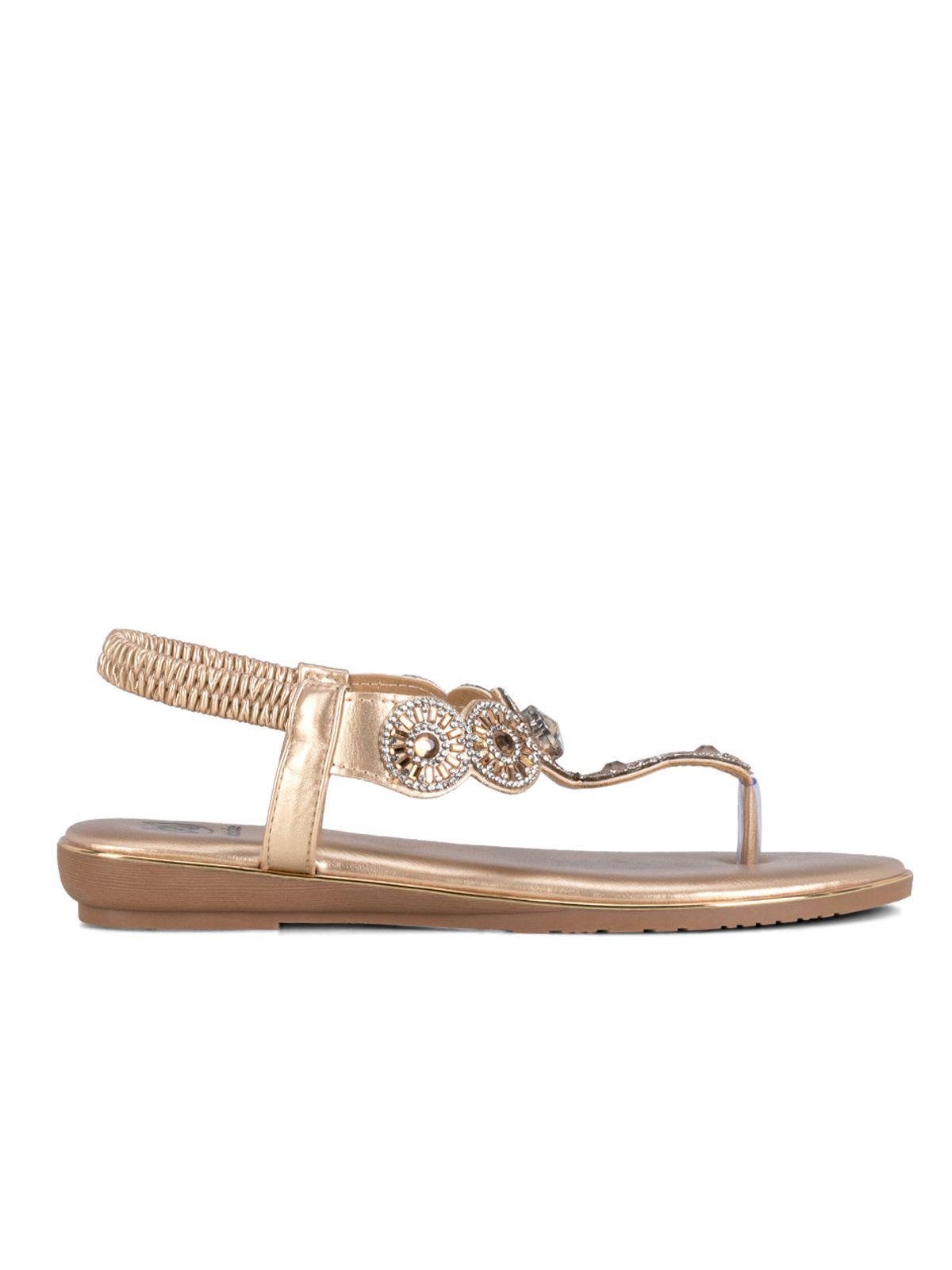 Sandalia Plana Dorado Casual JS57 Weide-1