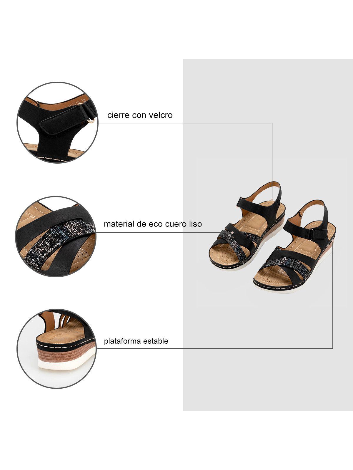 Sandalia Plataforma Negro Casual QIU310 Weide-5