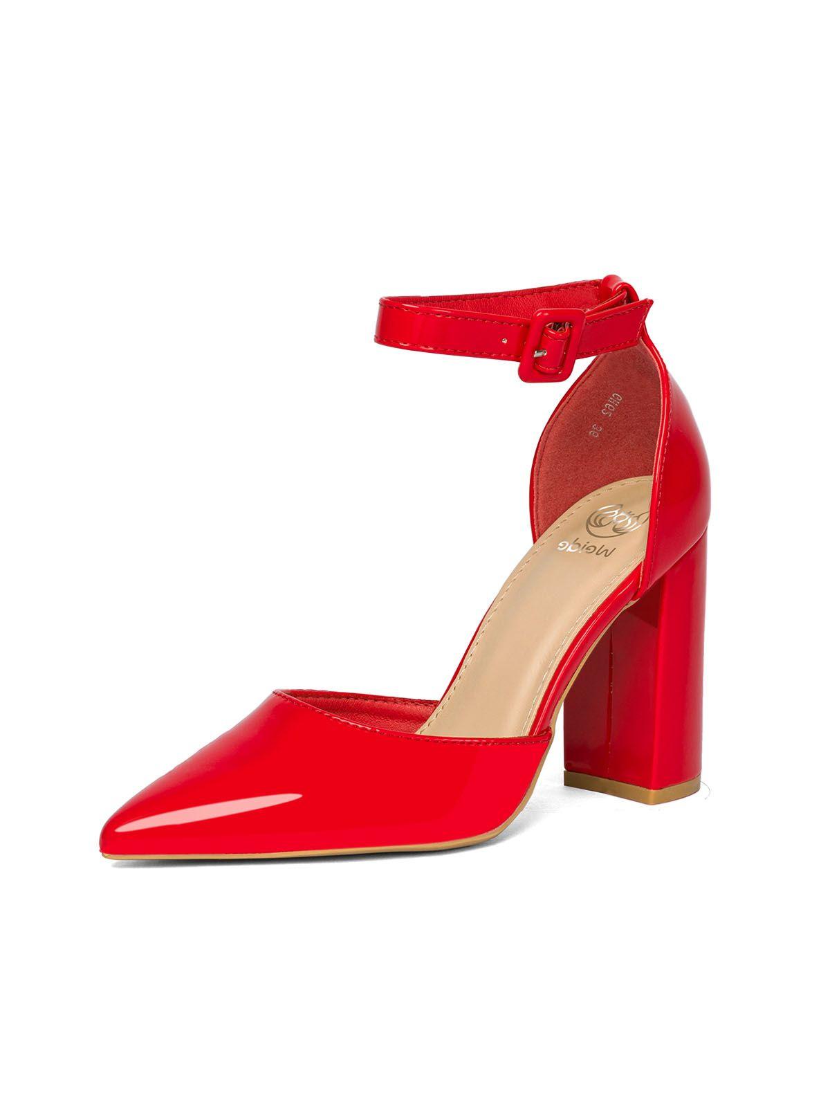 Zapato Taco Alto Rojo Fiesta Mujer Weide GH62-0