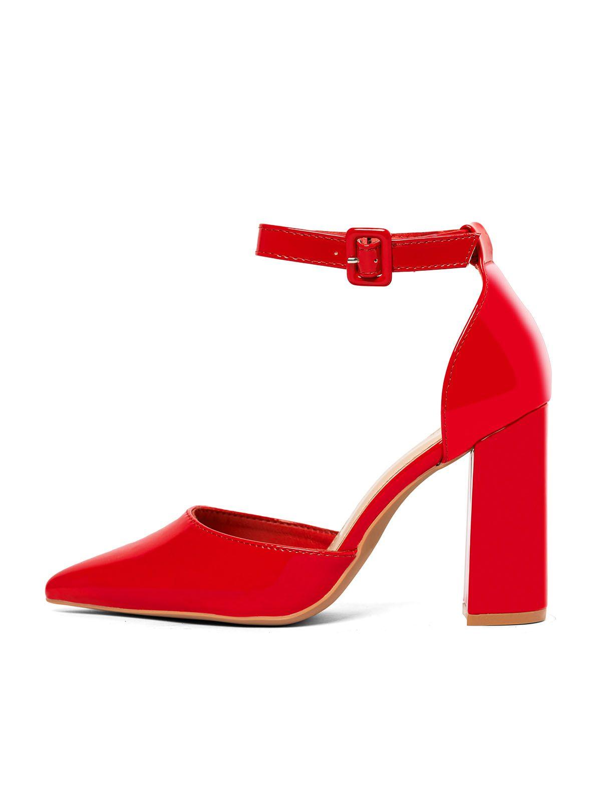 Zapato Taco Alto Rojo Fiesta Mujer Weide GH62-1