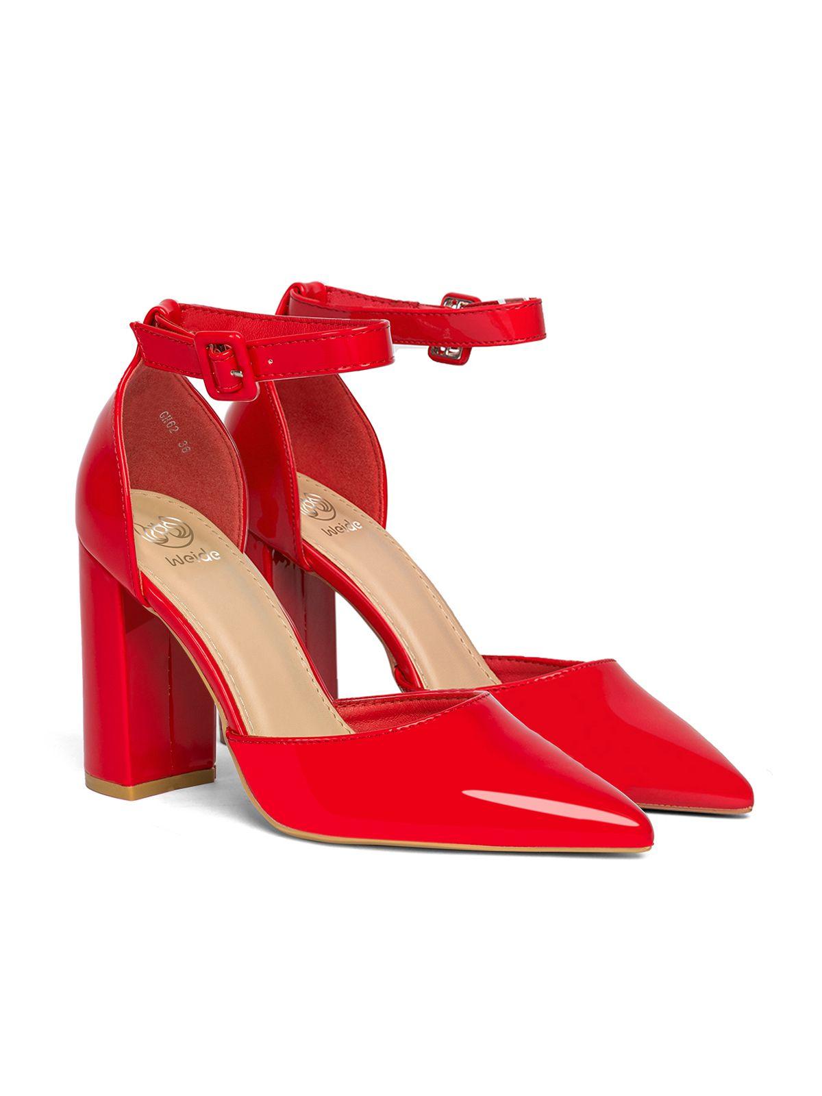 Zapato Taco Alto Rojo Fiesta Mujer Weide GH62-2