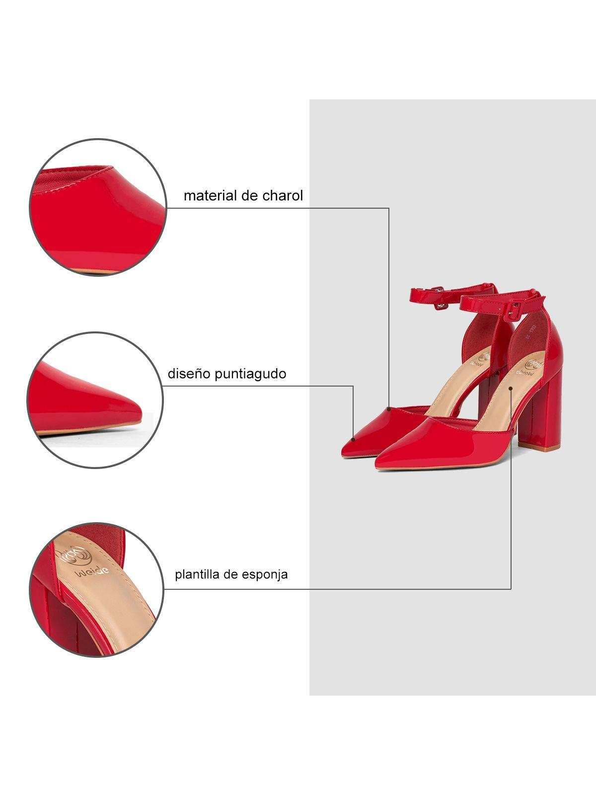 Zapato Taco Alto Rojo Fiesta Mujer Weide GH62-5