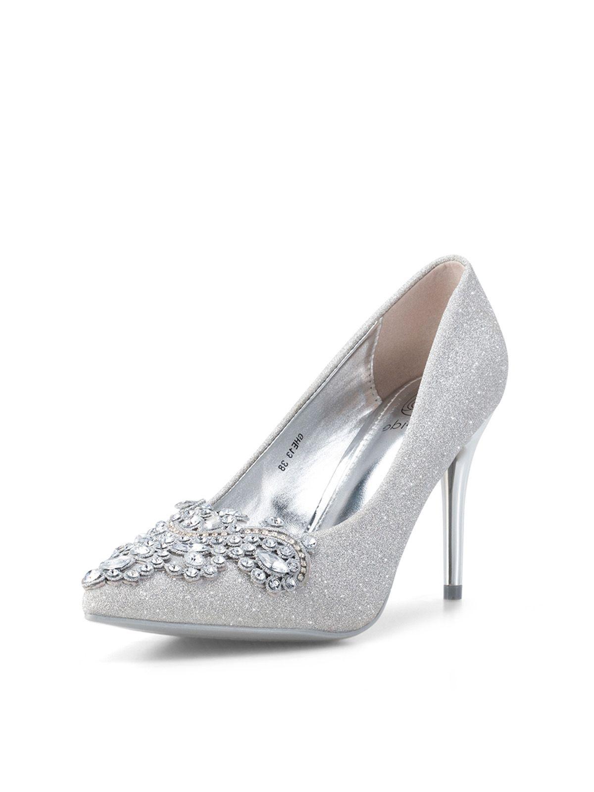 Zapato Taco Alto Plateado Fiesta GHE13 Weide-0