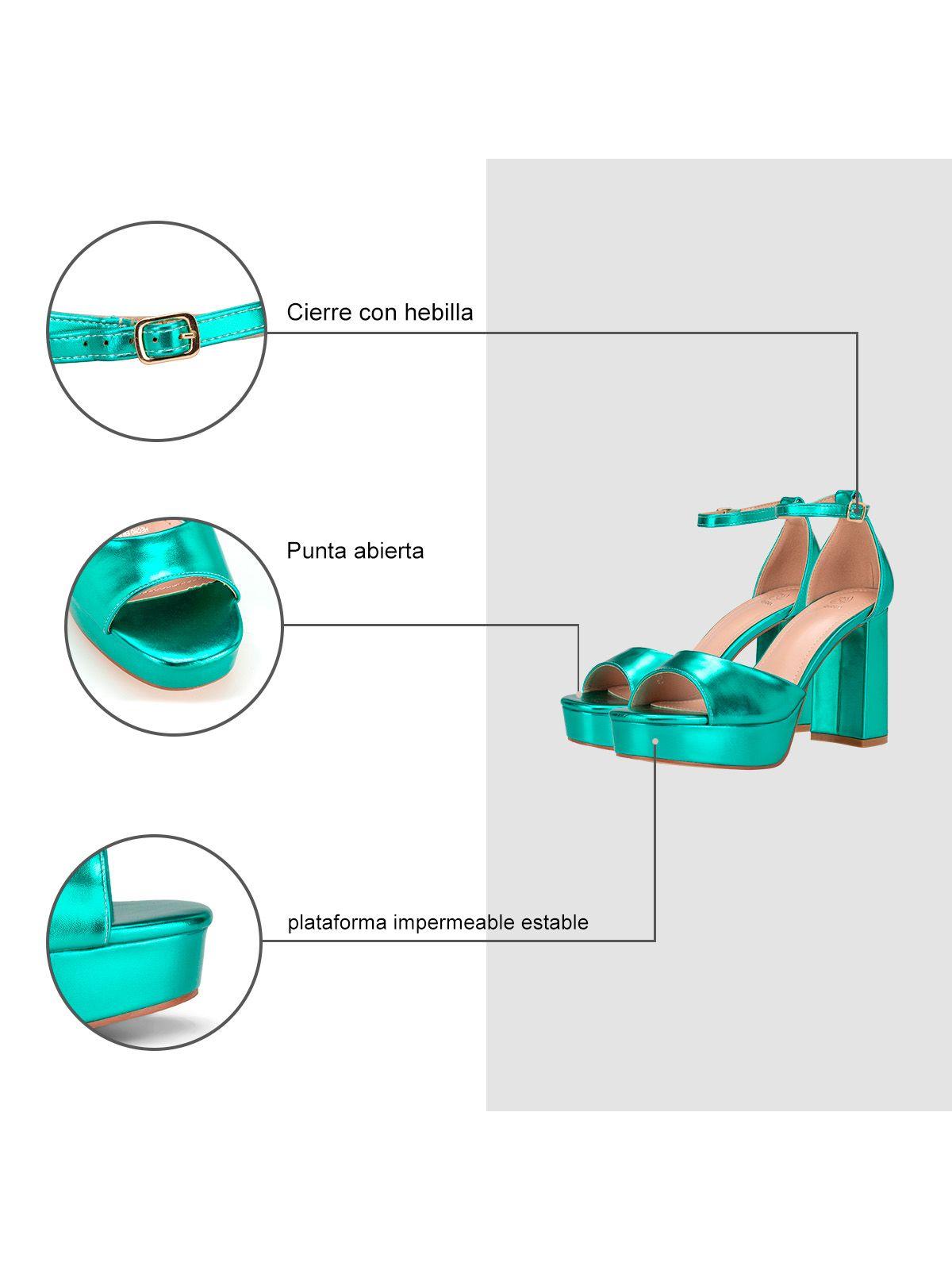 Sandalia Plataforma Verde Fiesta YJ27 Weide-5