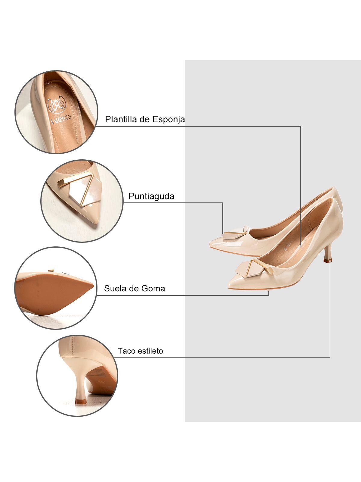 Zapatos Taco Beige Formal Mujer Weide JS61-6