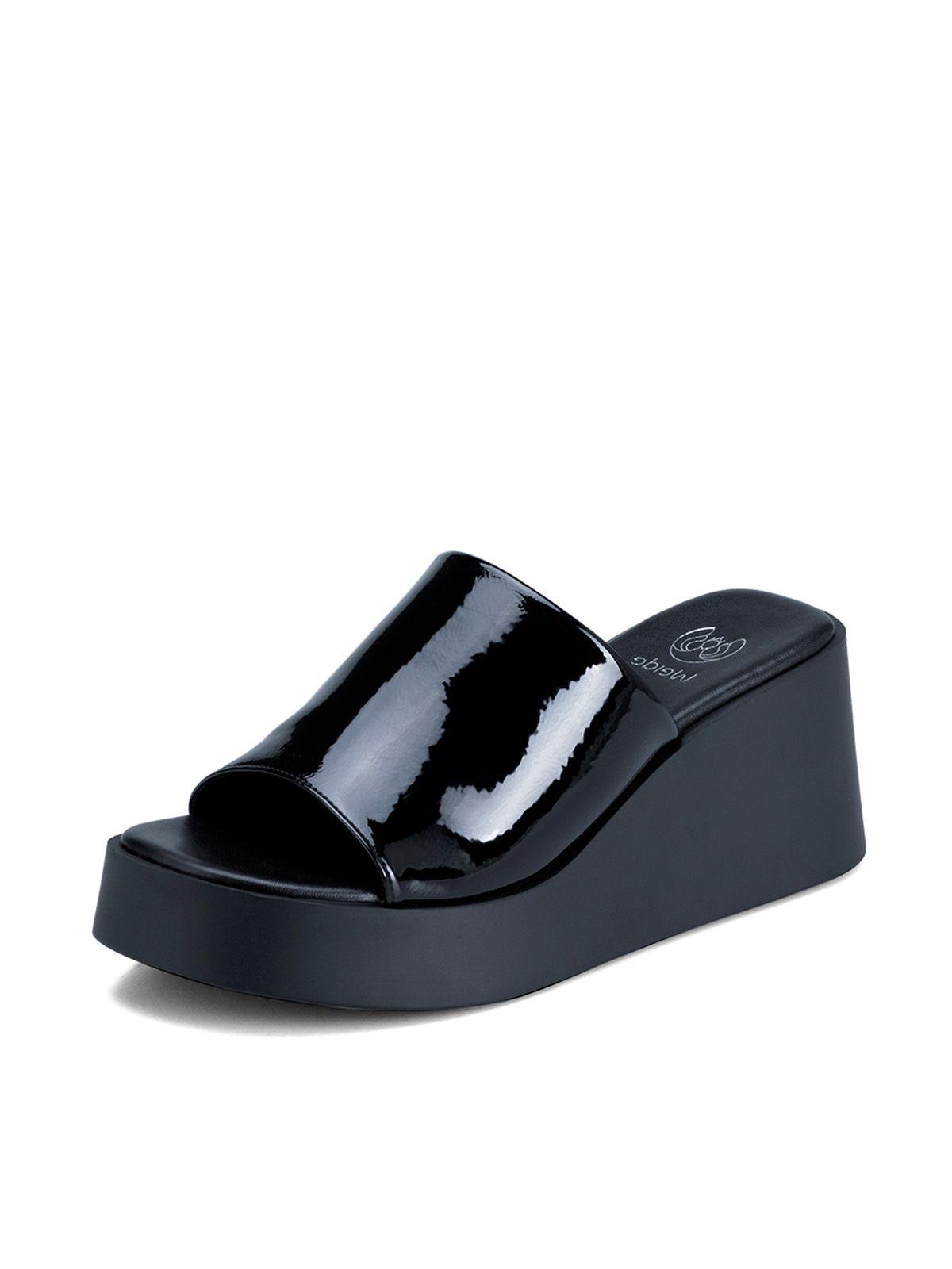 Sandalia Casual Plataforma Negra Mujer Weide QIU330-0