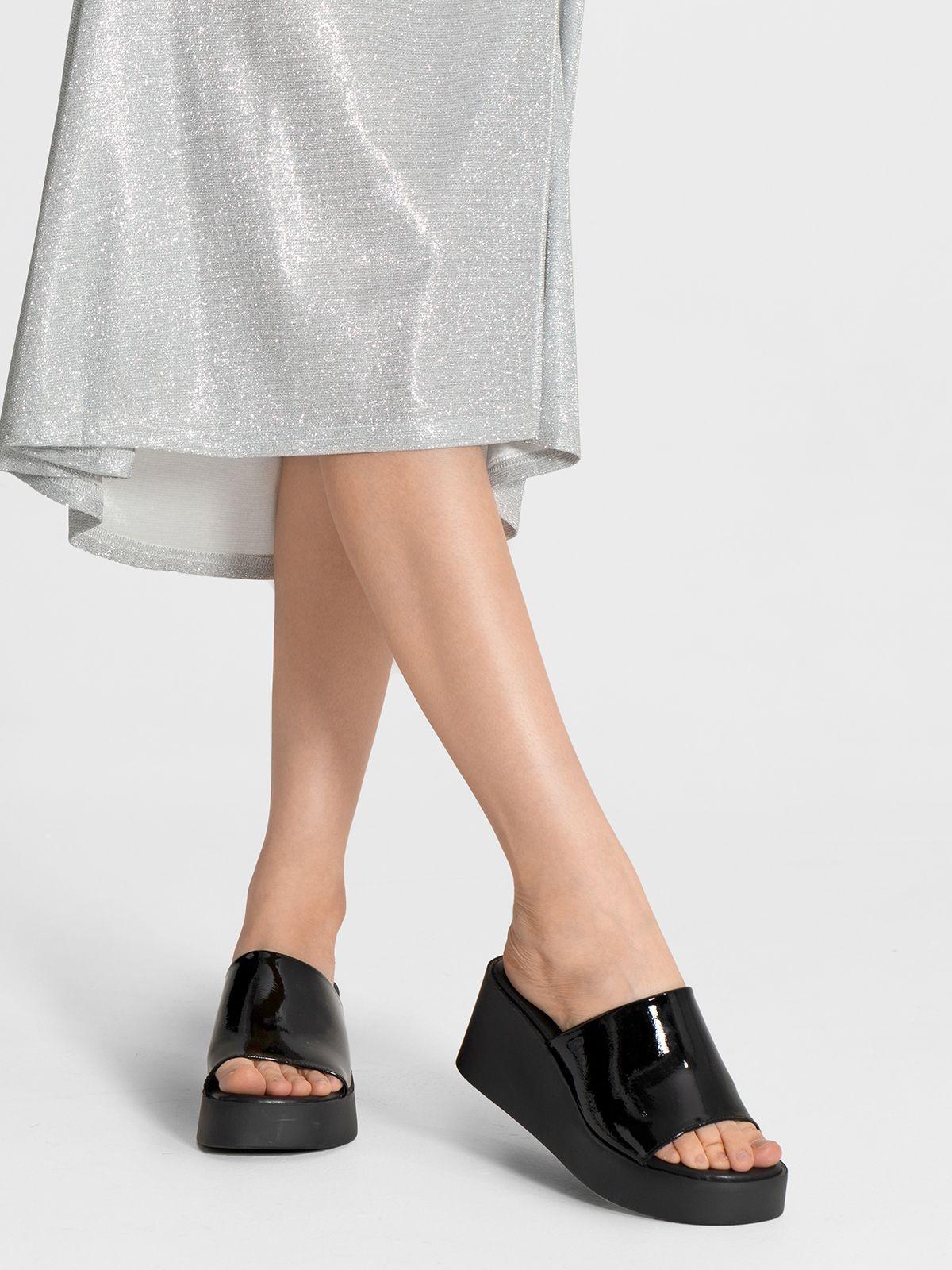 Sandalia Casual Plataforma Negra Mujer Weide QIU330-2