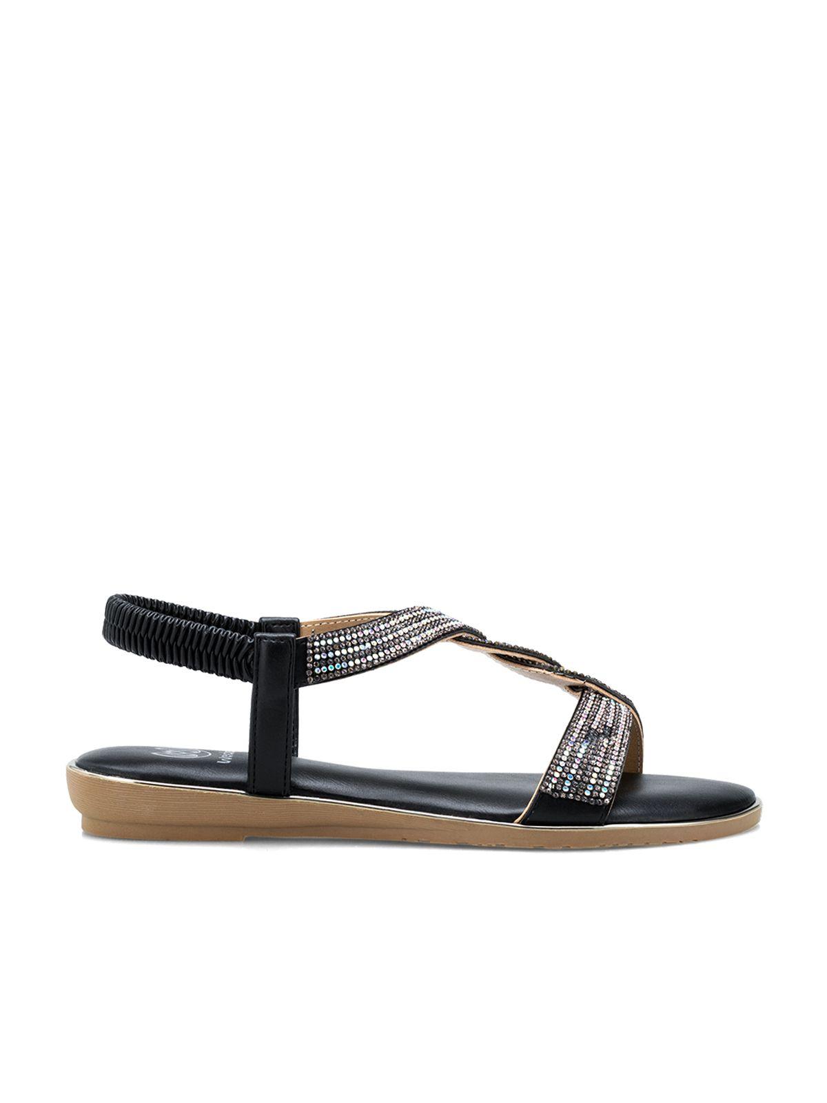 Sandalia Plana Negro Casual JS56 Weide-1