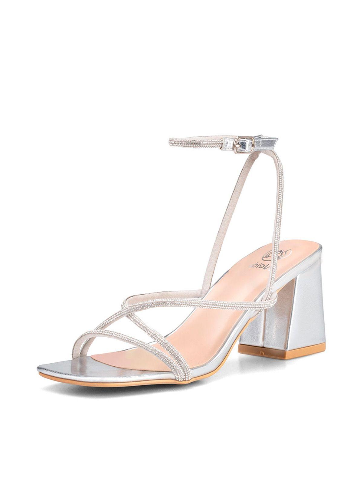 Sandalia Taco Plateado Fiesta QIU316 Weide-0